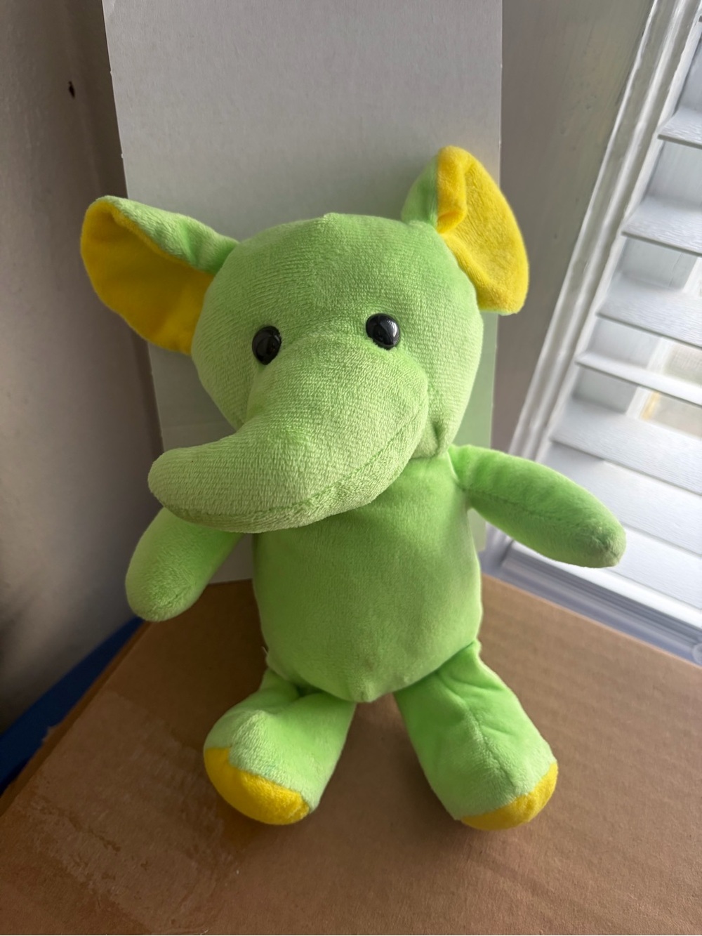 Toy Factory Neon Green Elephant Plush Stuffed Animal | 7" | Good Condition